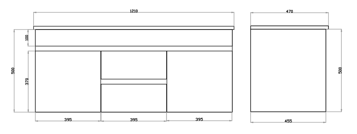 Polar Wall-Hung PVC Vanity P124DWH — detail 4