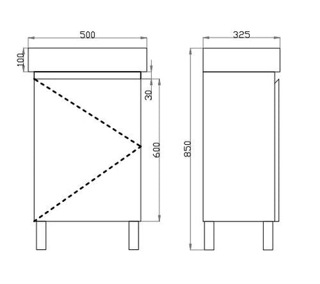 Polar Ensuite Free-Standing PVC Vanity P53LG-CT — detail 5