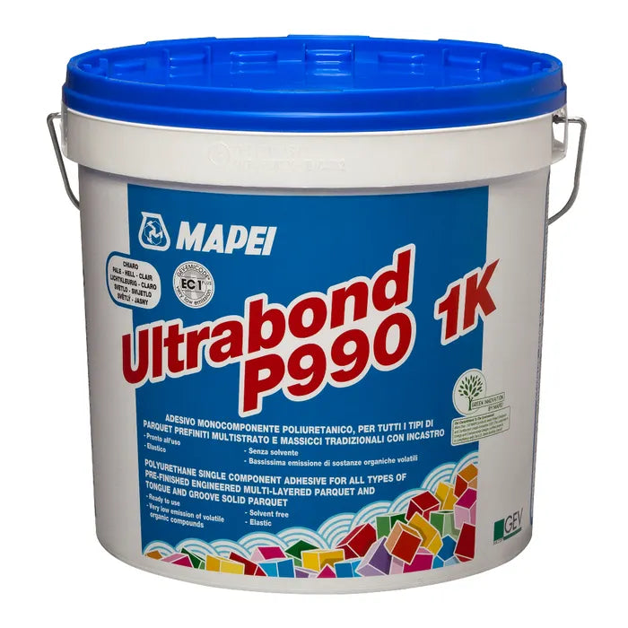 Mapei Ultrabond P990 1k 15kg Premixed Polyurethane Timber Adhesive