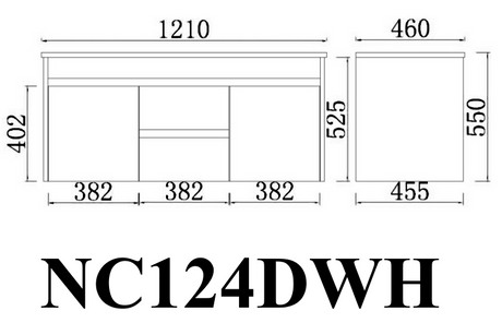 Nova Wall-Hung Plywood Vanity NC124DWH — detail 2