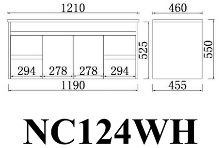 Nova Wall-Hung Plywood Vanity NC124WH — detail 2