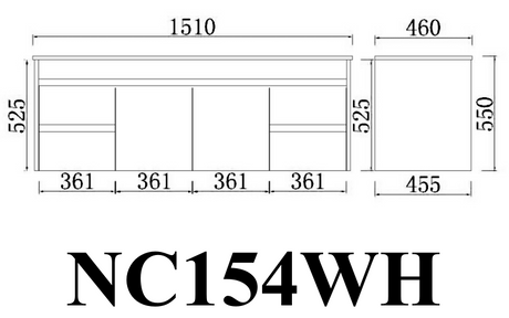 Nova Wall-Hung Plywood Vanity NC154WH — detail 3