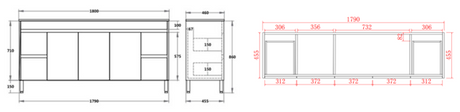 Nova Free-Standing Plywood Vanity with Kickboard NC184K — detail 2