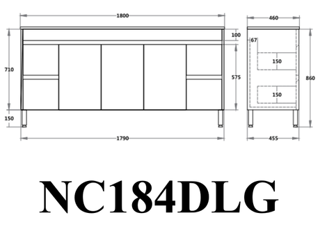 Nova Free-Standing Plywood Vanity NC184LG — detail 4