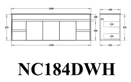 Nova Wall-Hung Plywood Vanity NC184WH — detail 4