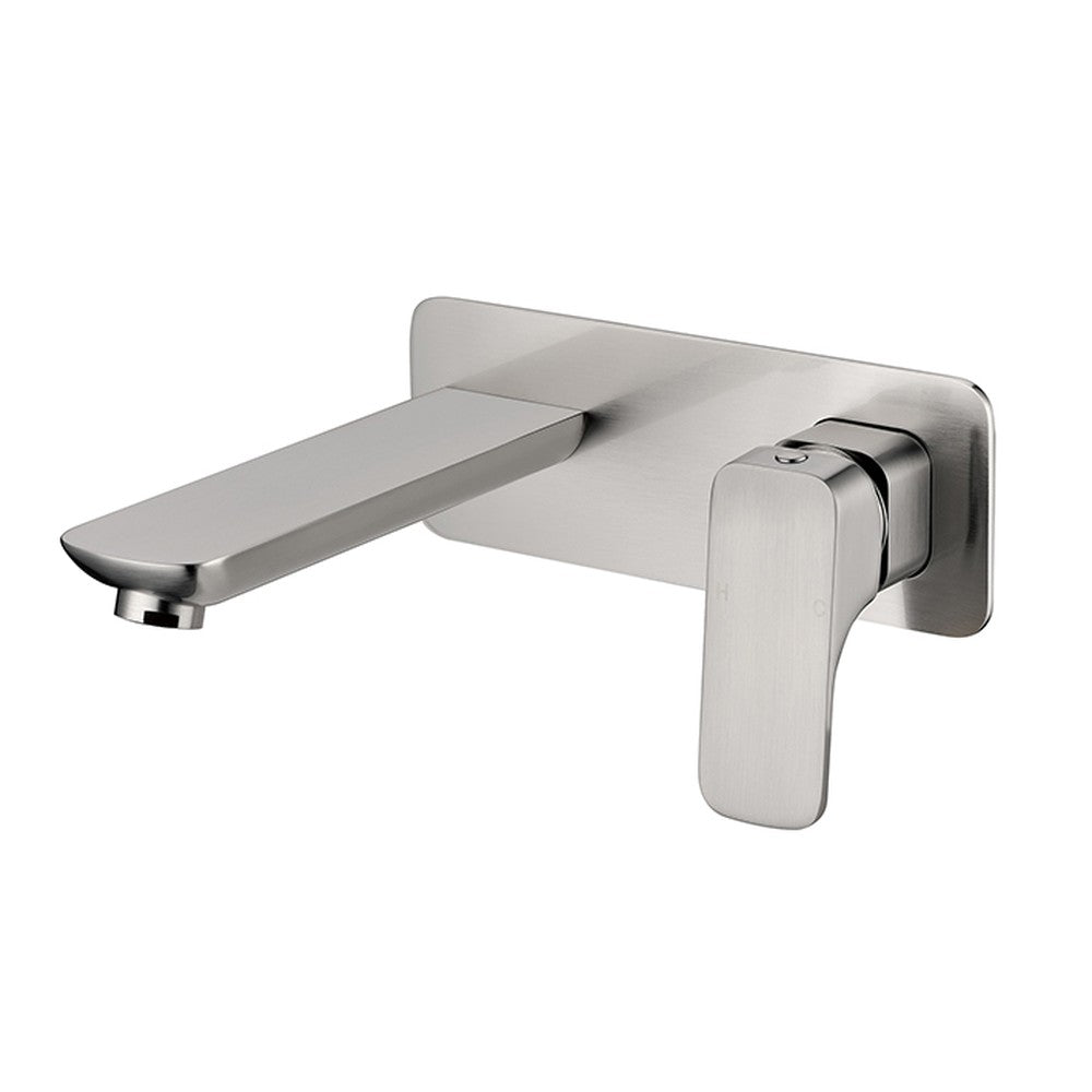 Nova Wall Basin Mixer Brushed Nickel Lead Free Brushed Nickel