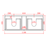 Stella Walnut Wall-Hung PVC Vanity WAL1220-WH (Double Bowl) — detail 4