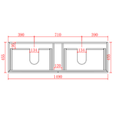 Stella Wall-Hung PVC Vanity Stella WAL1550-WH (Double Bowl) — detail 4
