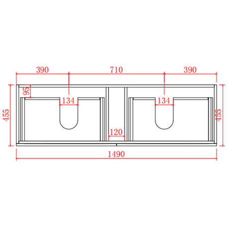 Stella Wall-Hung PVC Vanity Cabinet Only OAK1521-WH-Cab (Double Bowl) — detail 4