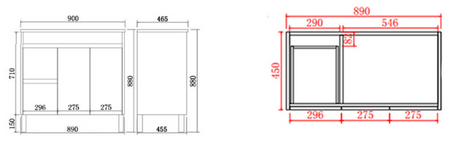 Nova Free-Standing Plywood Vanity with Kickboard NC94LKB — detail 2
