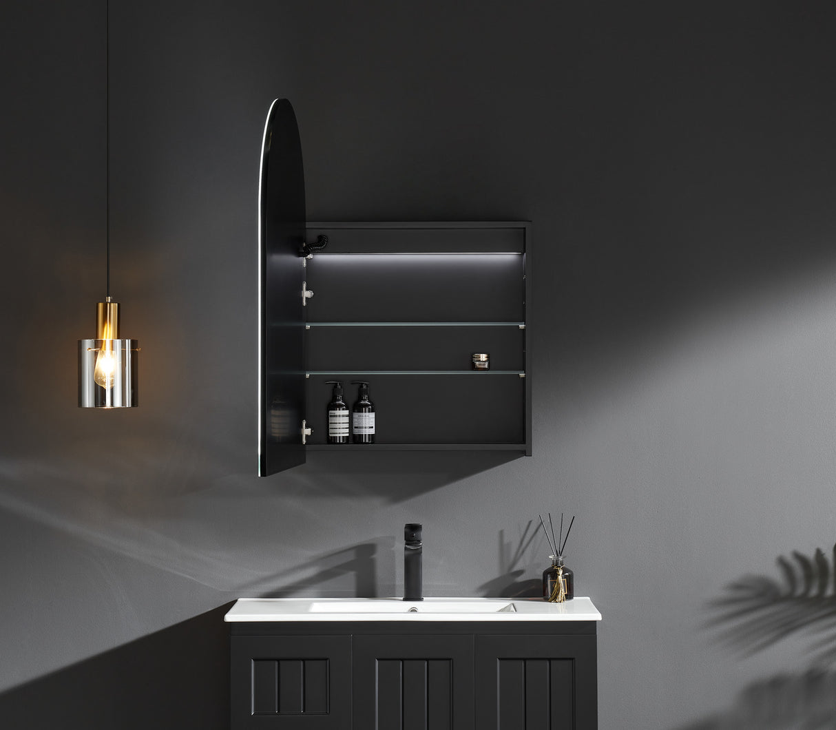 Olivia LED Mirror Cabinet OARSV6090MB-LED — detail 3