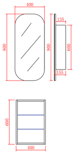Olivia Mirror Cabinet OSV4090MB — detail 7