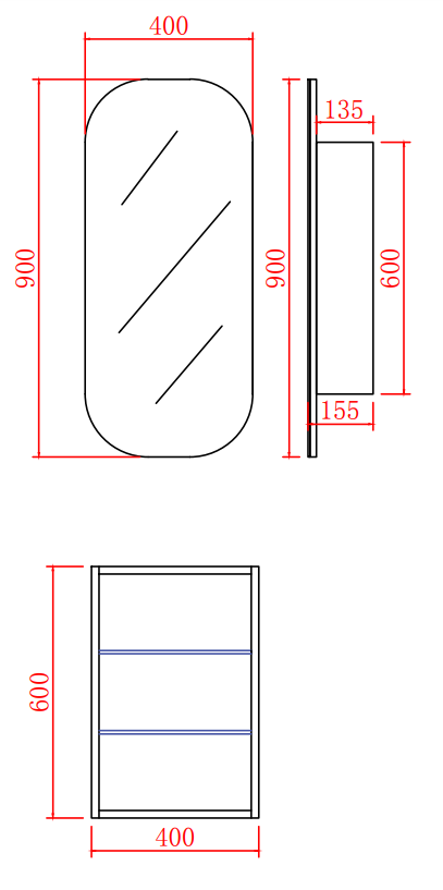 Olivia Mirror Cabinet OSV4090MB — detail 7