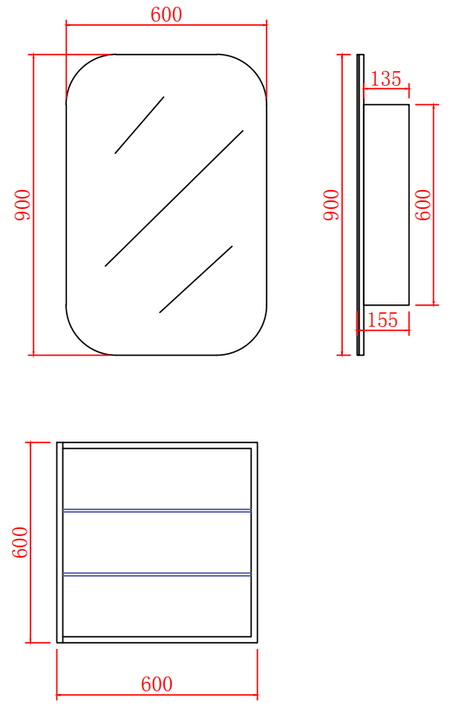 Olivia Mirror Cabinet OSV6090MW — detail 6