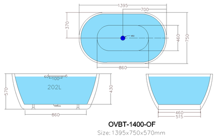 Olivia OVBT1400 Freestanding Bathtub — detail 3