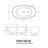Ovy Acrylic Freestanding Bathtub 1400/1500/1700 OVY1400/1500/1700-NF/OF — detail 5