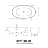 Ovy Acrylic Freestanding Bathtub 1400/1500/1700 OVY1400/1500/1700-NF/OF — detail 4