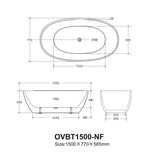 Ovy Acrylic Freestanding Bathtub 1400/1500/1700 OVY1400/1500/1700-NF/OF — detail 6