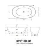 Ovy Acrylic Freestanding Bathtub 1400/1500/1700 OVY1400/1500/1700-NF/OF — detail 7