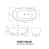 Ovy Acrylic Freestanding Bathtub 1400/1500/1700 OVY1400/1500/1700-NF/OF — detail 8