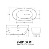 Ovy Acrylic Freestanding Bathtub 1400/1500/1700 OVY1400/1500/1700-NF/OF — detail 9