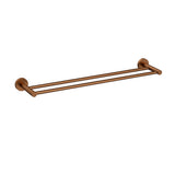 Otus Slimline Double Towel Rail 600 mm In Brushed Copper Brushed Copper