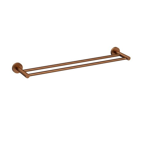 Otus Slimline Double Towel Rail 600 mm In Brushed Copper Brushed Copper
