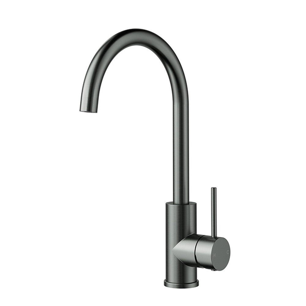 Otus Slimline SS304  Sink Mixer Gooseneck Gunmetal Gun Metal