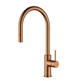Otus Slimline ss Gooseneck Pull-Out Sink Mixer In Brushed Copper Brushed Copper