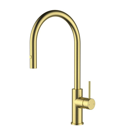 Otus Slimline ss Gooseneck Pull-Out Sink Mixer In Brushed Gold Brushed Gold