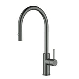 Otus Slimline ss Gooseneck Pull-Out Sink Mixer In Gun Metal Gun Metal