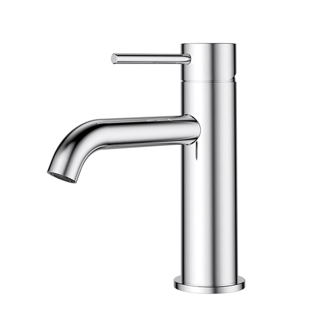 Otus Slimline SS304  Basin Mixer Curved Spout Chrome Chrome