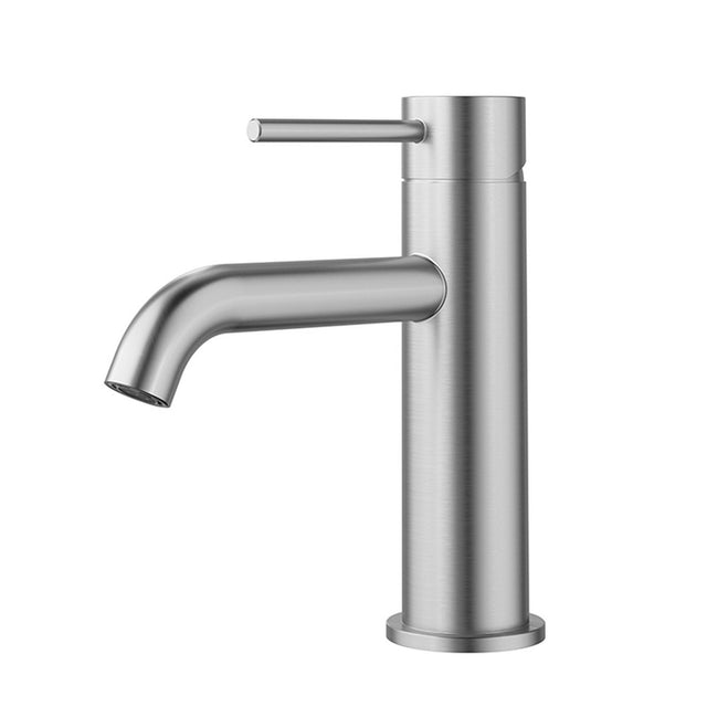 Otus Slimline SS304  Basin Mixer Curved Spout Stainless Steel Stainless Steel