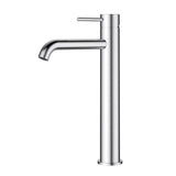 Otus Slimline SS304  Basin Mixer High Rise Curved Spout Chrome Chrome
