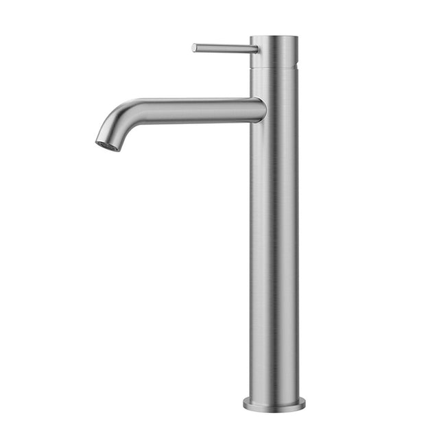 Otus Slimline SS304  Basin Mixer High Rise Curved Spout Stainless Steel Stainless Steel