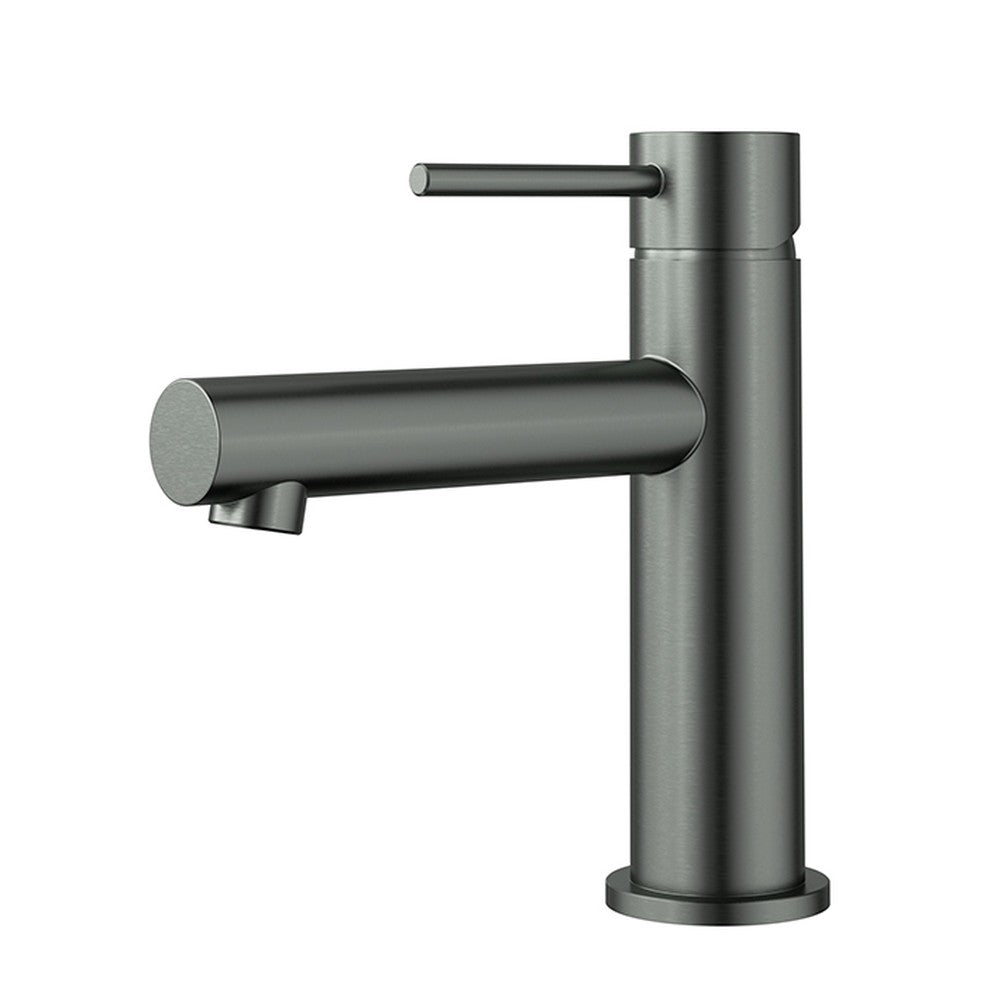 Otus Slimline SS304  Basin Mixer Straight Spout Gunmetal Gun Metal
