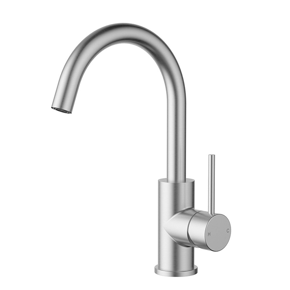 Otus Slimline SS304  Basin Mixer Gooseneck Stainless Steel Stainless Steel