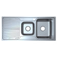 Otus 1 & 1/2 Bowl Single Drainer Sink RHB   1080mm Chrome