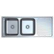 Otus Double Bowl & Single Drainer Sink LHB   1180mm Chrome
