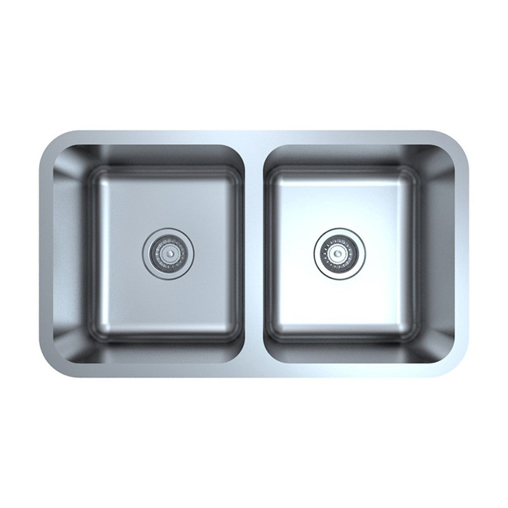 Otus Double Bowl Undermount Sink 794X457X229 Chrome