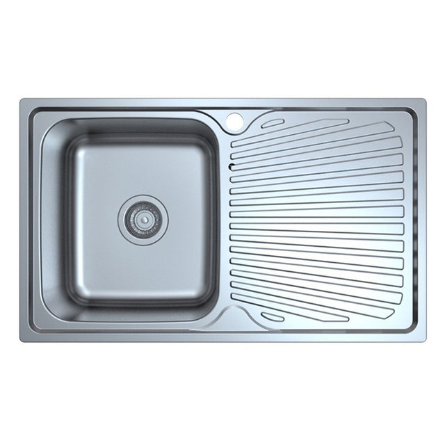 Otus Single Bowl Single Drainer Sink LHB   800mm Chrome
