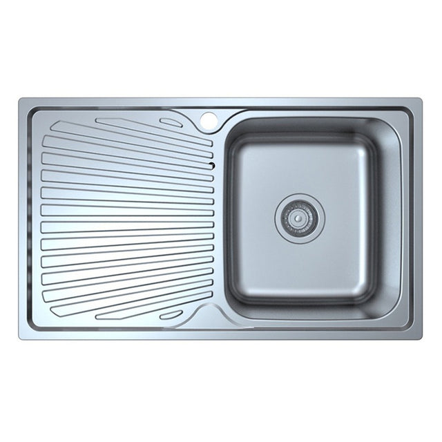 Otus Single Bowl Single Drainer Sink RHB  800mm Chrome