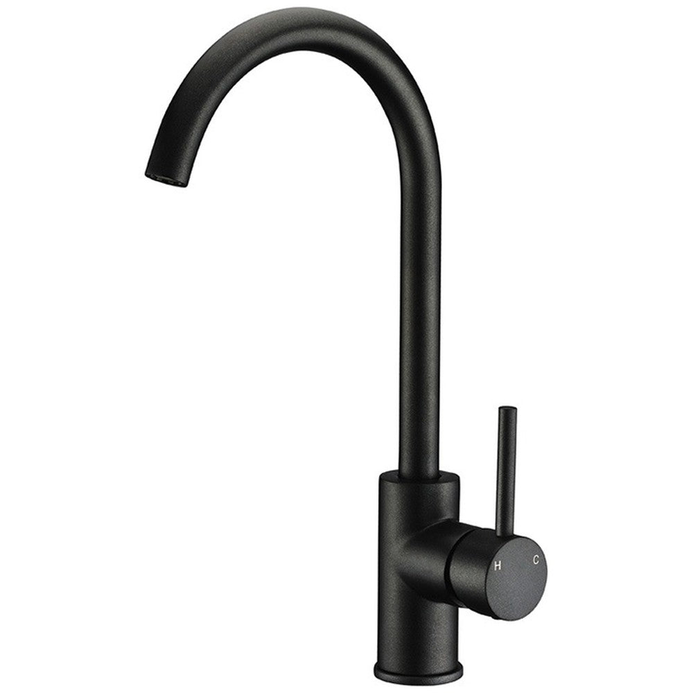 Otus  Pin Handle  Gooseneck Sink Mixer (Matt Black) Lead Free Matt Black