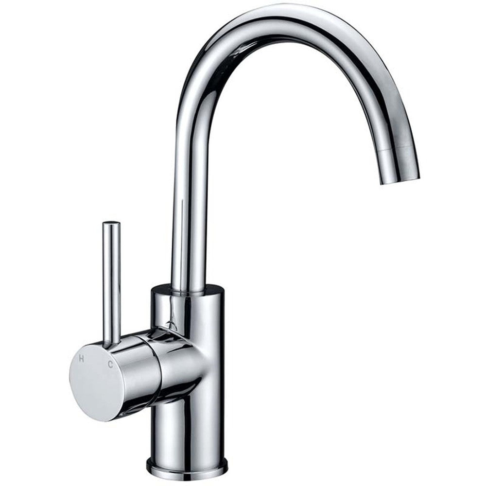 Otus  Pin Handle  Gooseneck Basin Mixer Lead Free Chrome