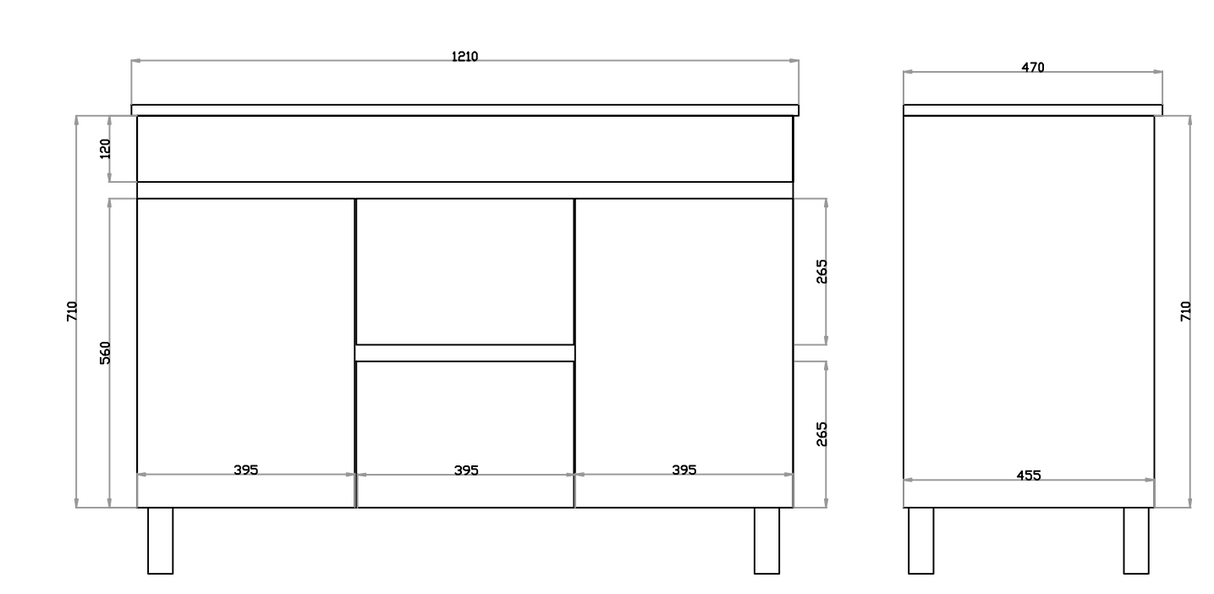 Polar Free-Standing PVC Vanity P124DLG — detail 4