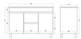 Polar Free-Standing PVC Vanity P124DLG — detail 4