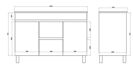 Polar Free-Standing PVC Vanity P124DLG — detail 4