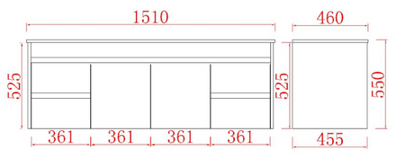 Polar Wall-Hung PVC Vanity P154WH — detail 6