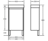 Polar Ensuite Free-Standing PVC Vanity P42LLG-PT — detail 2