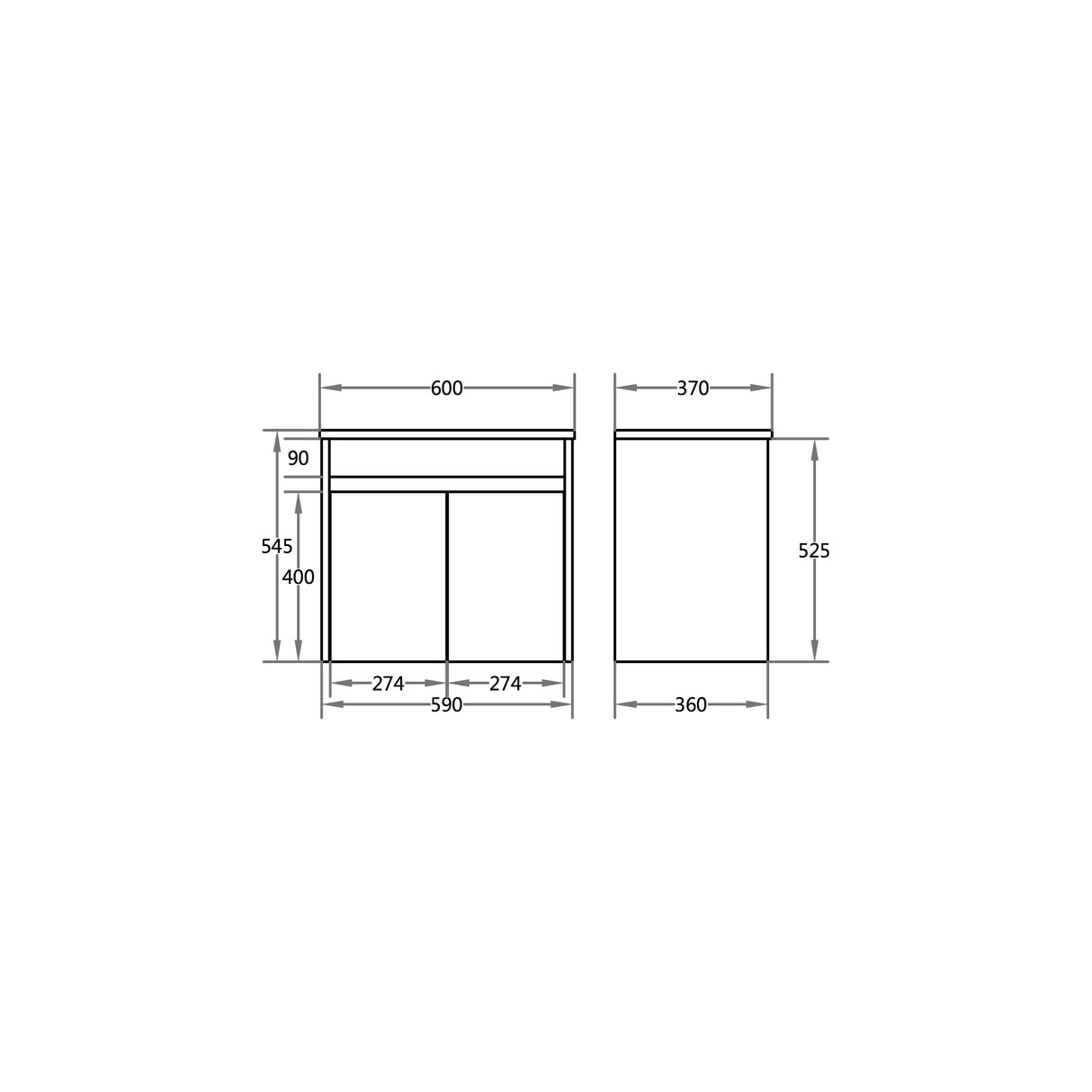 Polar Ensuite Wall-Hung PVC Vanity P63WH — detail 4
